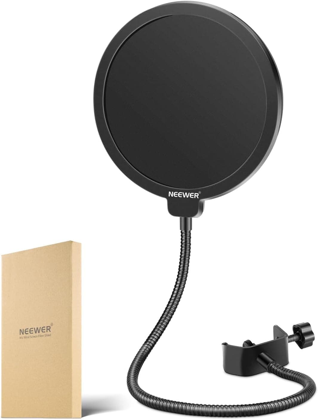 Neewer Professional Microphone Pop Filter Shield Dual Layered with Gooseneck