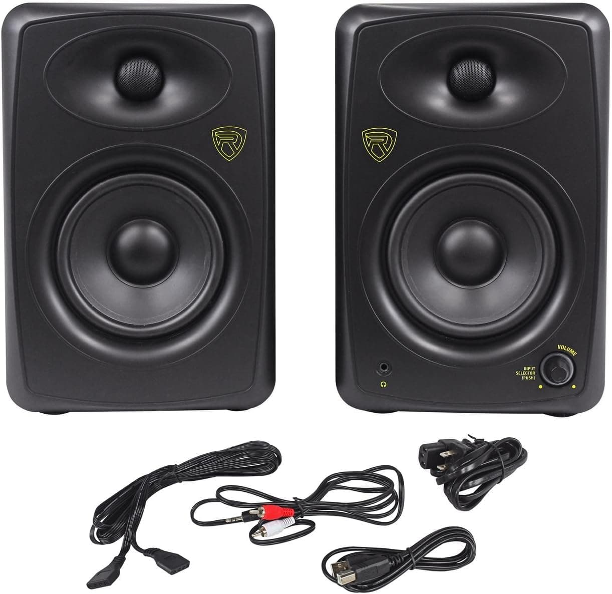 Rockville ASM5 5-Inch 200W Active Powered USB Studio Monitor Speakers Pair