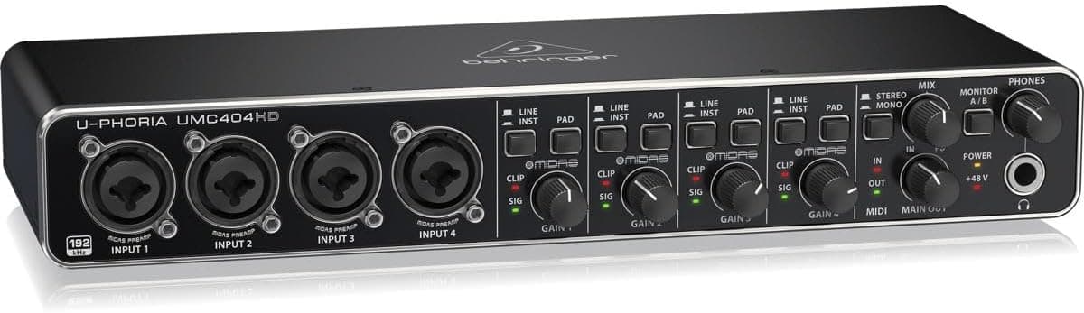 Behringer U-PHORIA UMC404HD Audiophile 4x4 USB Audio/MIDI Interface