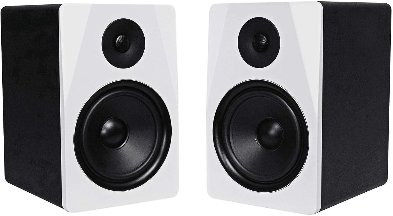 Rockville APM8W 8-Inch Powered USB Studio Monitor Speaker Pair, White