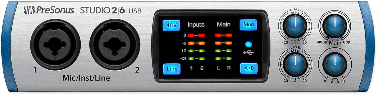 PreSonus Studio 26 Audio Interface 2 Mic Pres 4 Line Outs