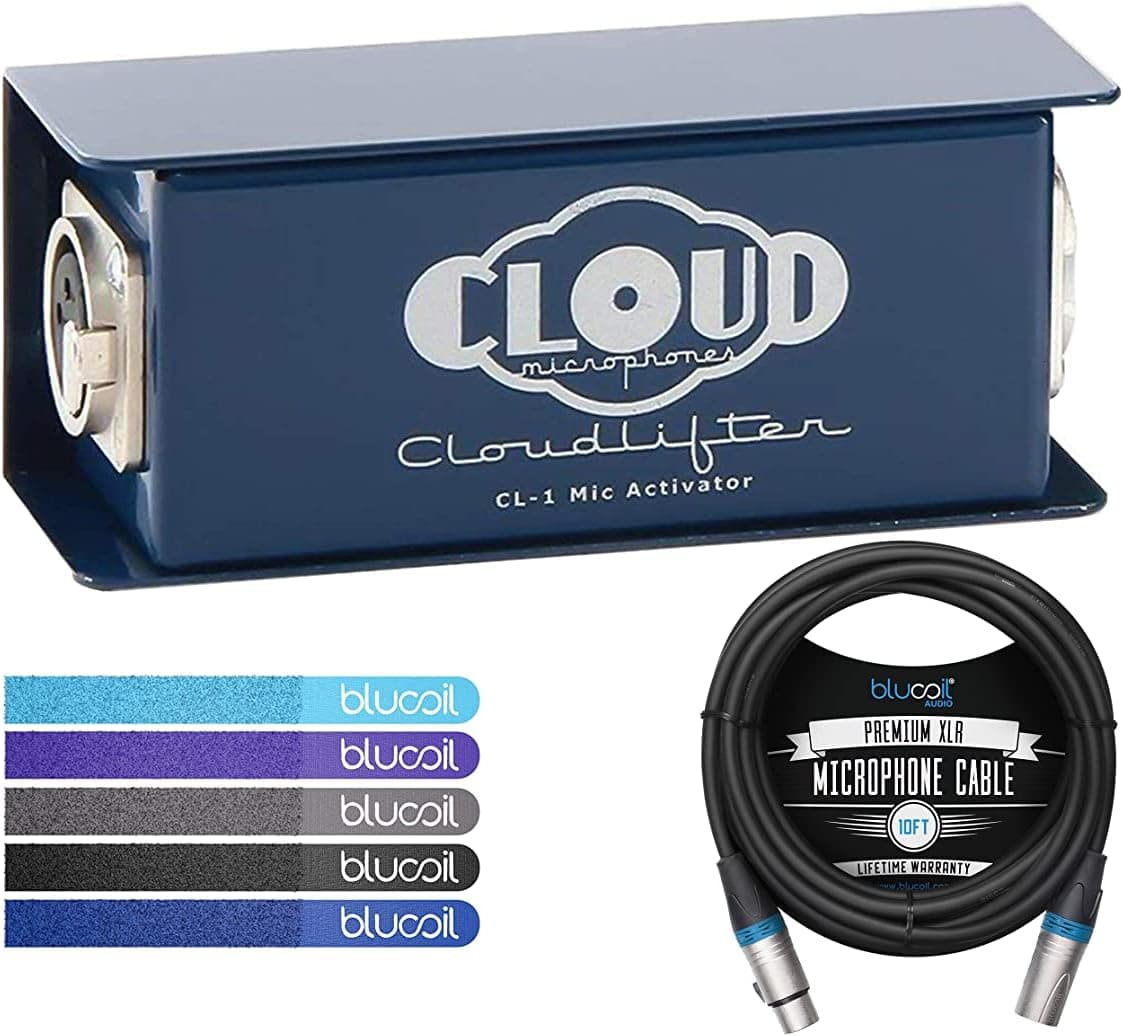 blucoil Cloud Microphones CL-1 Cloud Lifter 1-Channel Mic Activator Bundle with XLR Cable