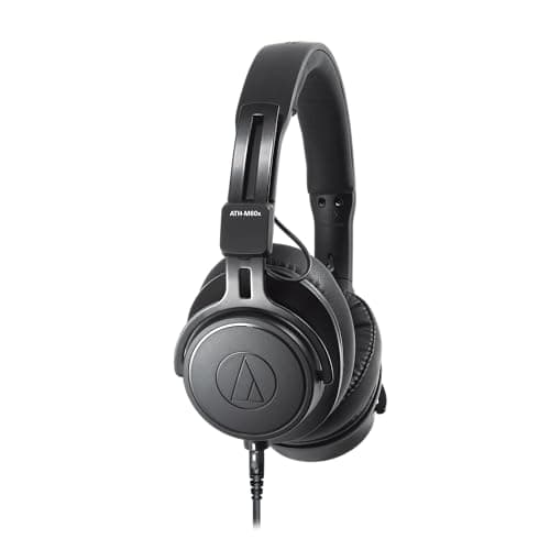Audio-Technica ATH-M60X On-Ear Closed-Back Dynamic Professional Studio Monitor Headphones Black