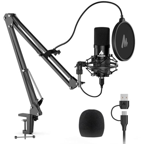 MAONO A04 USB Microphone, 192kHz/24Bit Condenser Mic Kit for PC Podcast