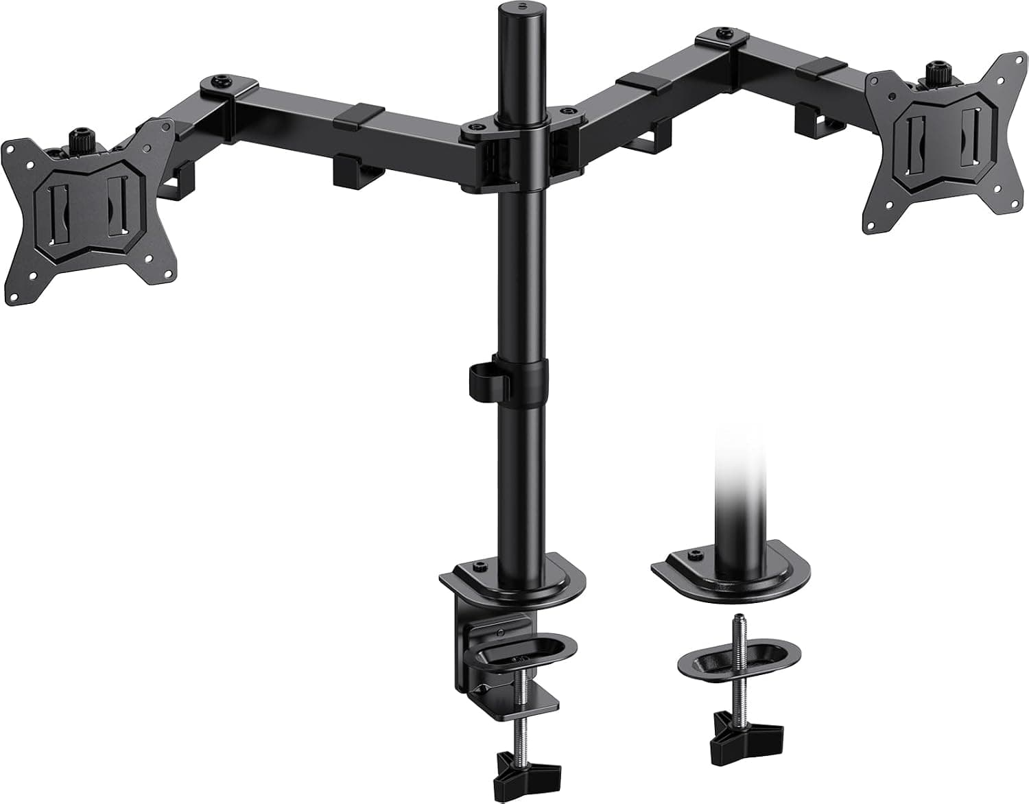 HUANUO Dual Monitor Mount for 2 Monitors up to 32 inches, Heavy Duty Dual Monitor Stand Holds up to 17.6lbs, Dual Monitor Arm with Height Adjustable Tilt Swivel Rotate, VESA Hole 75mm or 100mm