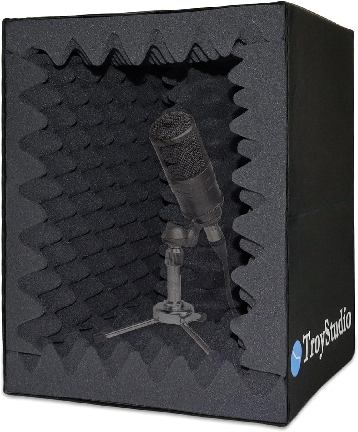 TroyStudio Portable Vocal Booth, Large Foldable Microphone Isolation Shield with Thickened Dense Acoustic Foam