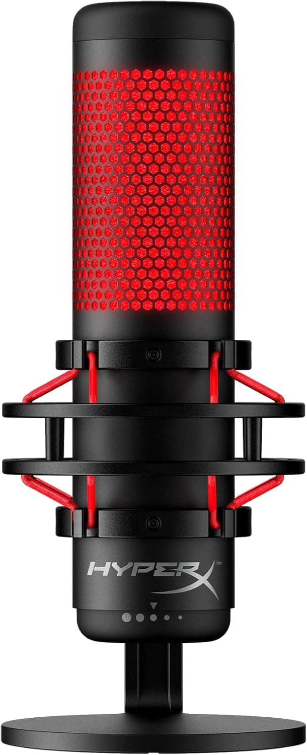 HyperX QuadCast USB Condenser Gaming Microphone with Anti-Vibration Shock Mount