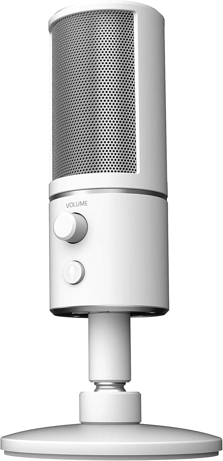 Razer Seiren X USB Streaming Microphone with Built-in Shock Mount, Mercury White