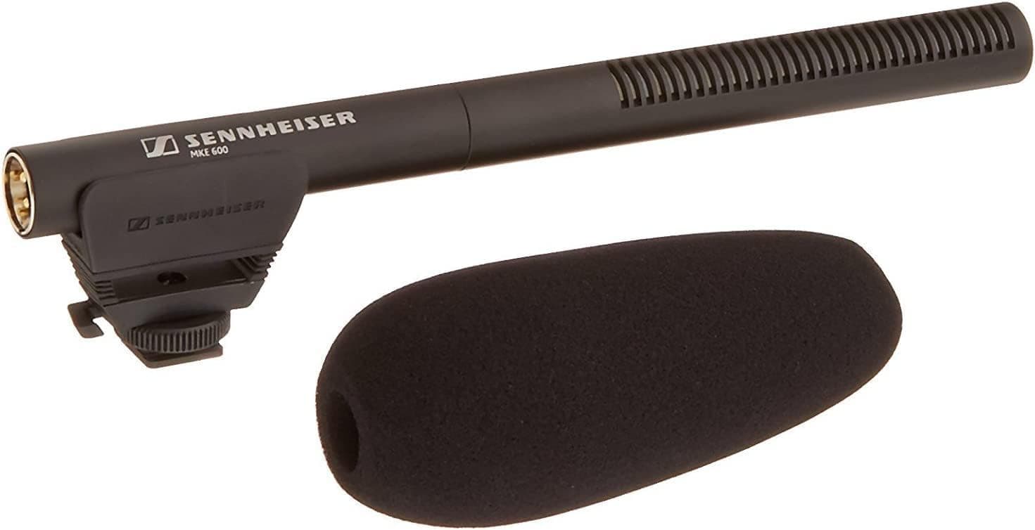 Sennheiser MKE600 Shotgun Microphone, Wired, for Video Cameras, Low Cut Filter