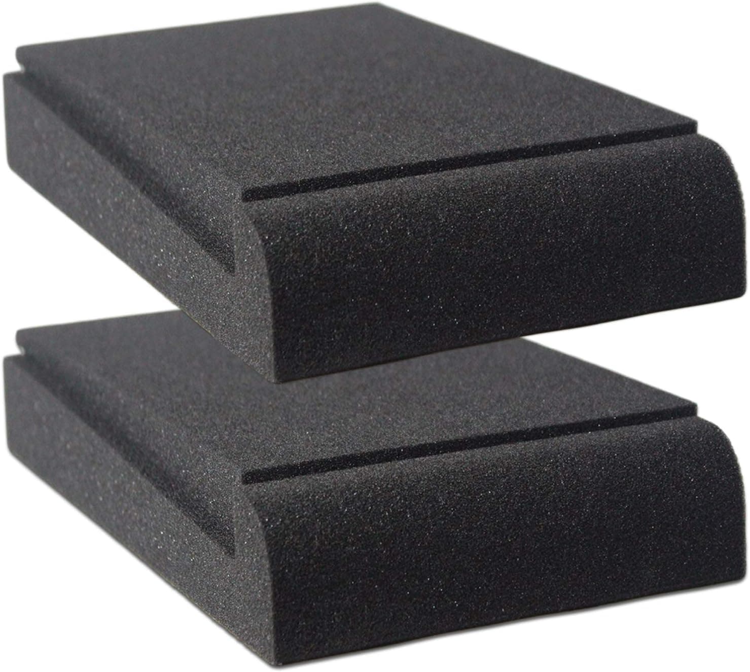Studio Monitor Isolation Pads - Suitable for 3"- 4.5" inch Small Speakers - Speaker Isolation Pads Fits Most Desktops - High-Density Acoustic isolation Foam - Angled Speaker Foam Stand - 2 Pads (VocalBeat)