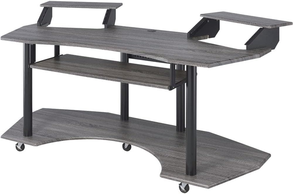 Acme Eleazar Wooden Music Recording Studio Desk in Black Oak