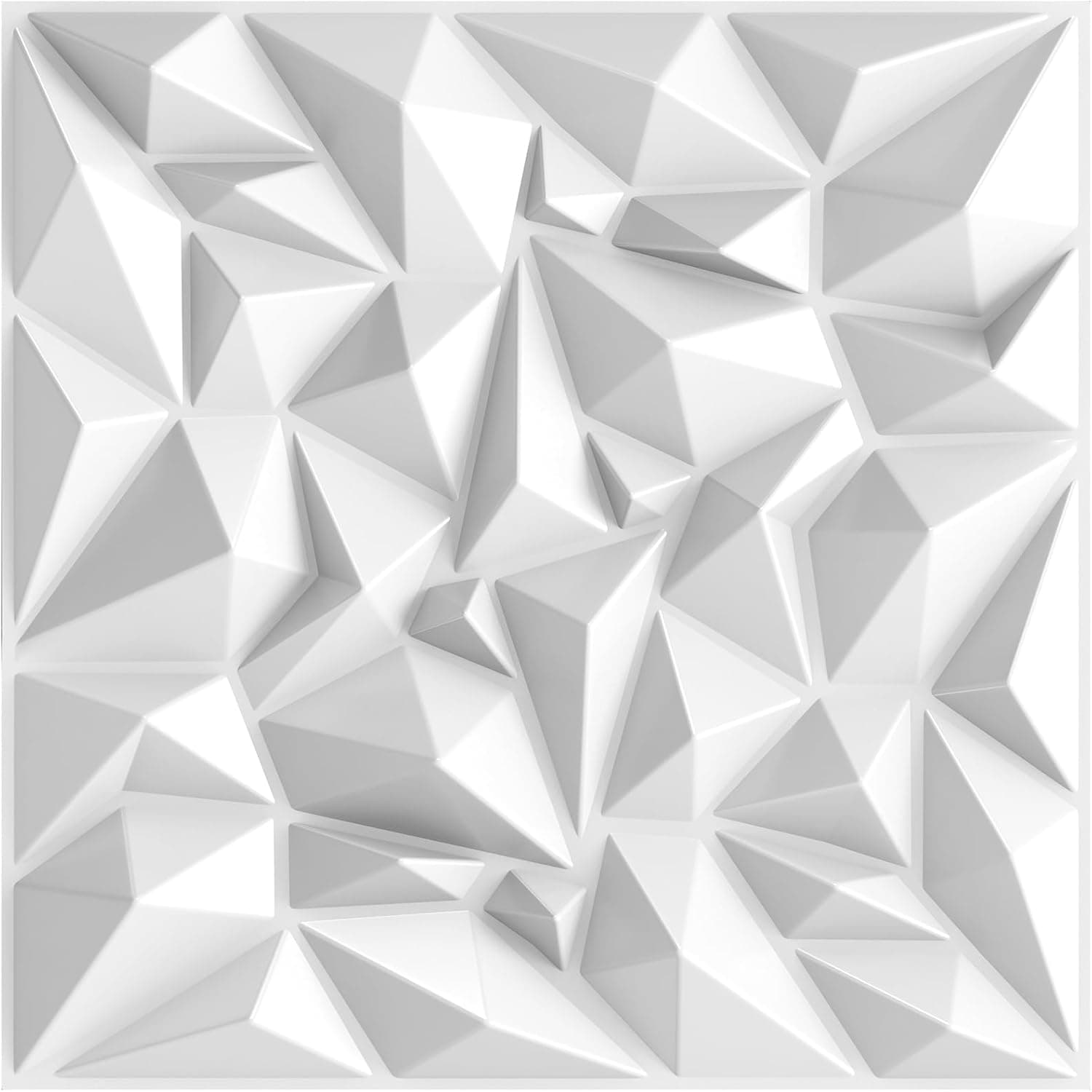 TroyStudio Acoustic Sound Diffuser Panels, 19.7 X 19.7 X 1 inches 12 Pcs White PVC Plastic 3D Wall Panel, Recording Studio Acoustical Treatment Diffusion panel