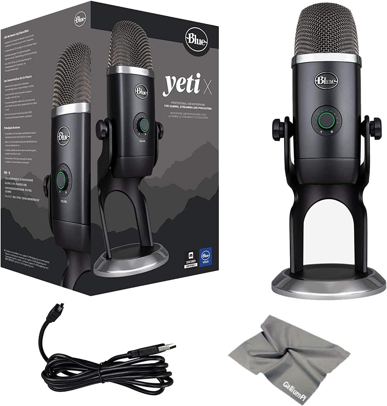 Blue Yeti X Professional Condenser USB Microphone with High-Res Metering and LED Lighting