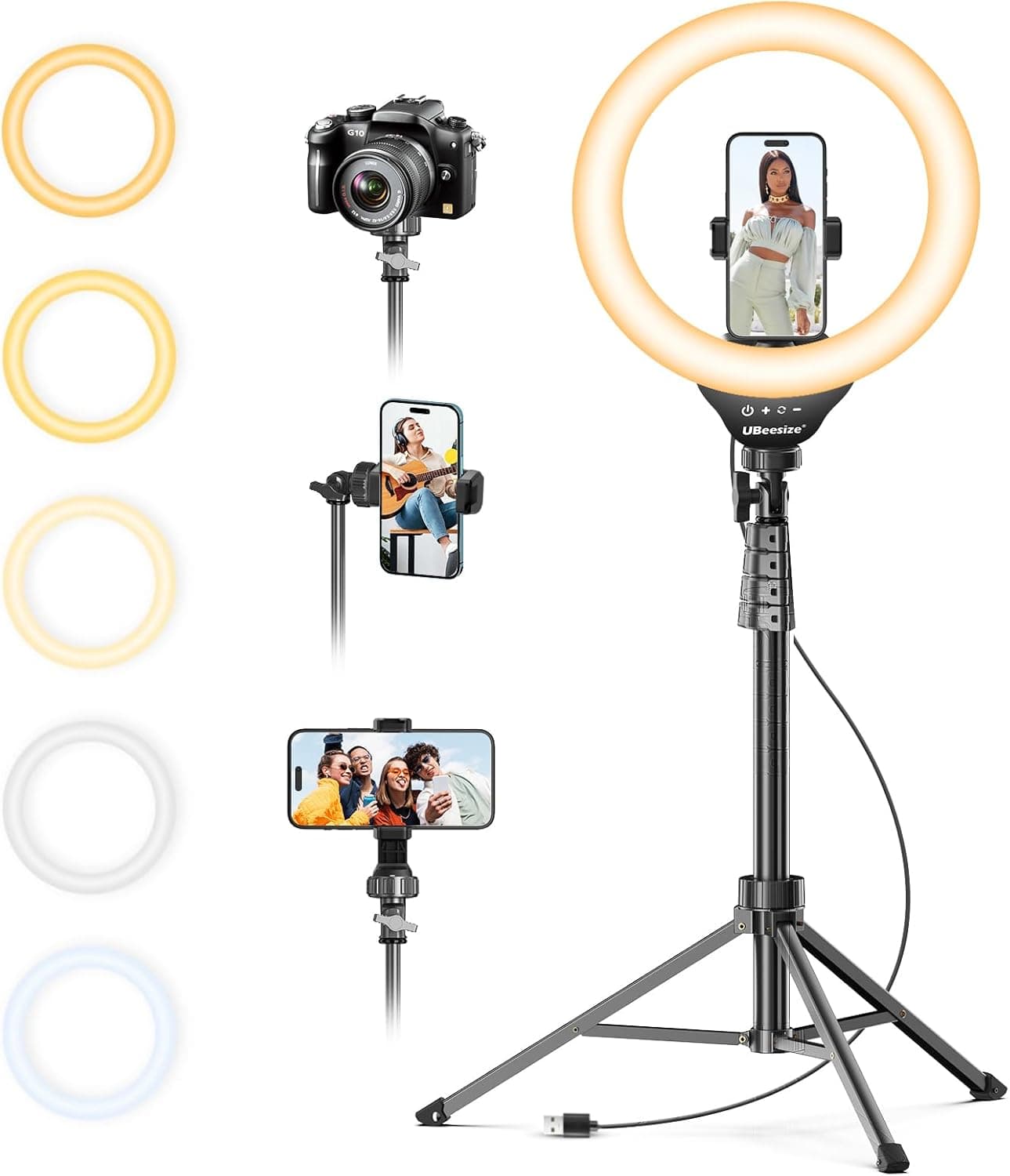 UBeesize 12 inch LED Ring Light with 62 inch Tripod Stand