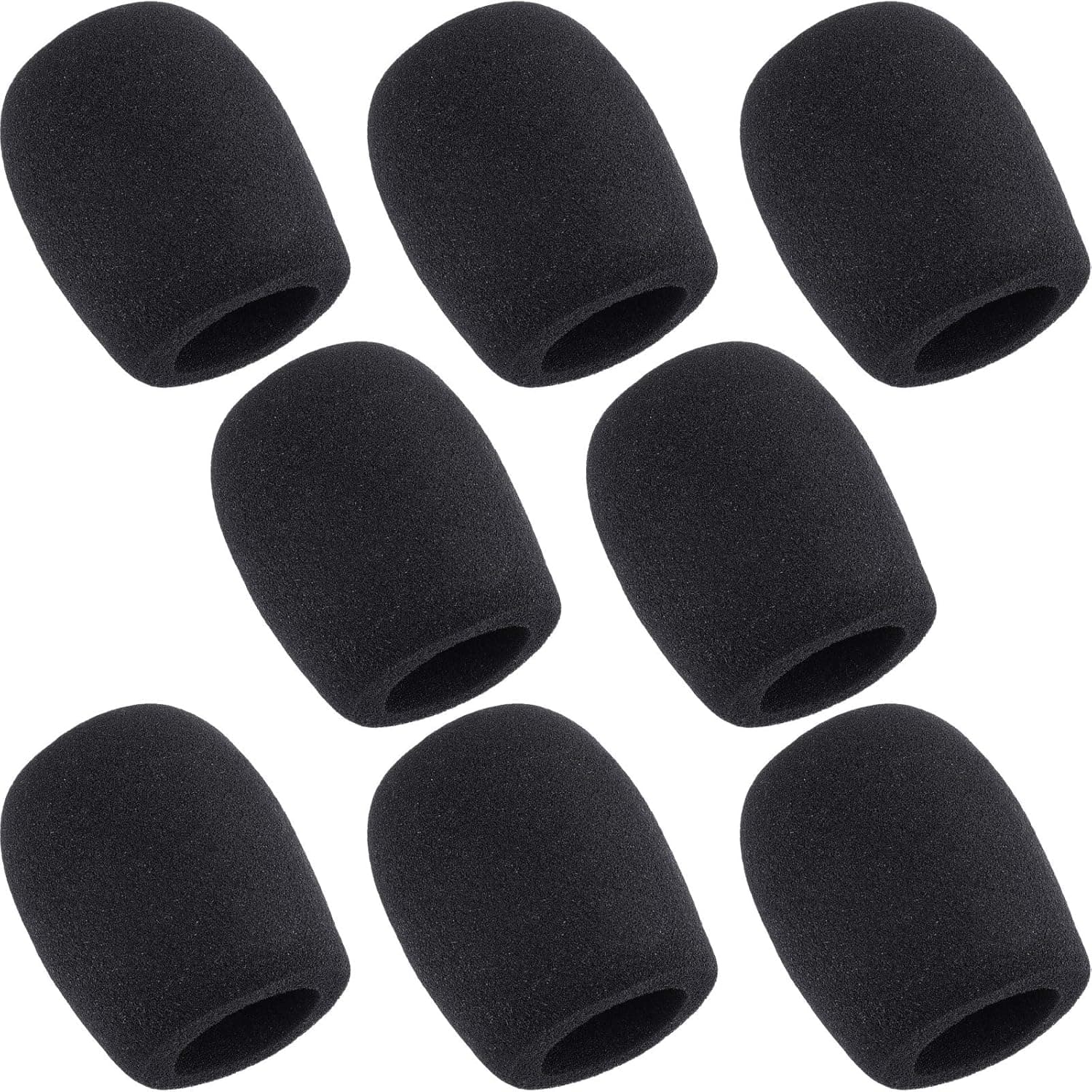 ChromLives 8 Pack Microphone Cover Mic Windscreen Foam Handheld Sponge Black
