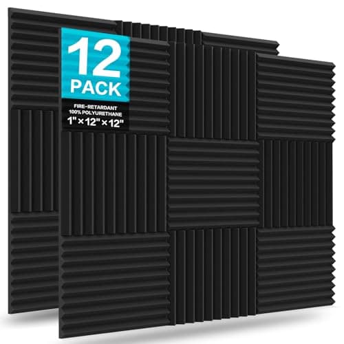 JBER 12 Pack Acoustic Foam Panels, Wedges Sound Proof Foam Panels for Walls