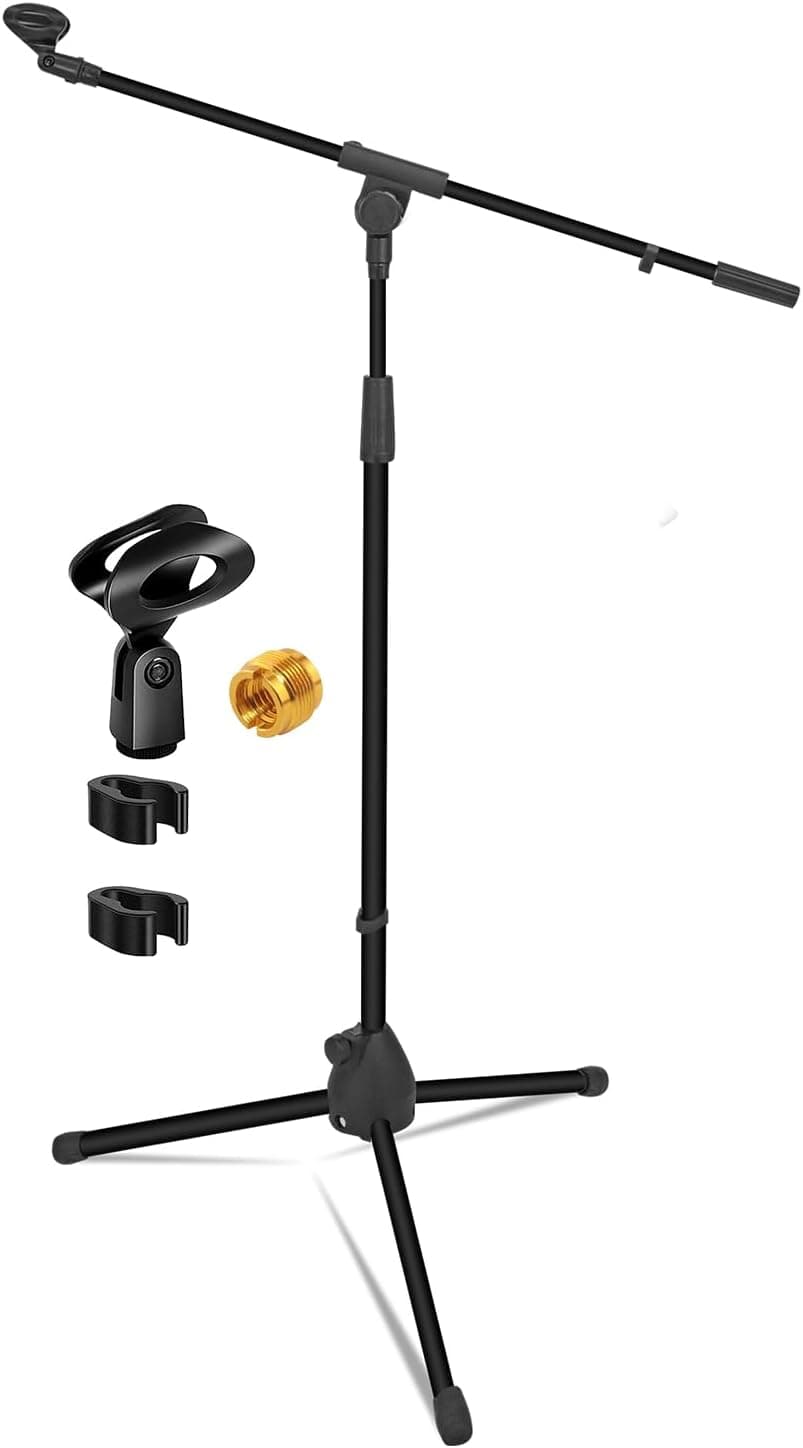5 Core Mic Stand Floor Universal Height Adjustable Tripod with Telescoping Boom Arm