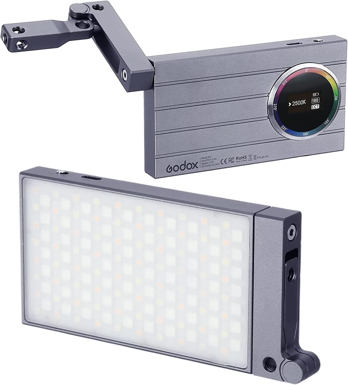 Godox M1 RGB Camera Light, Portable Pocket Full Color LED Video Light Panel CRI 97+ 2500K-8500K