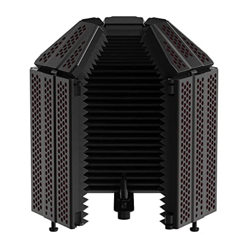 XTUGA MIS02 Recording Microphone Isolation Shield, 5 Panels Soundproof Foam