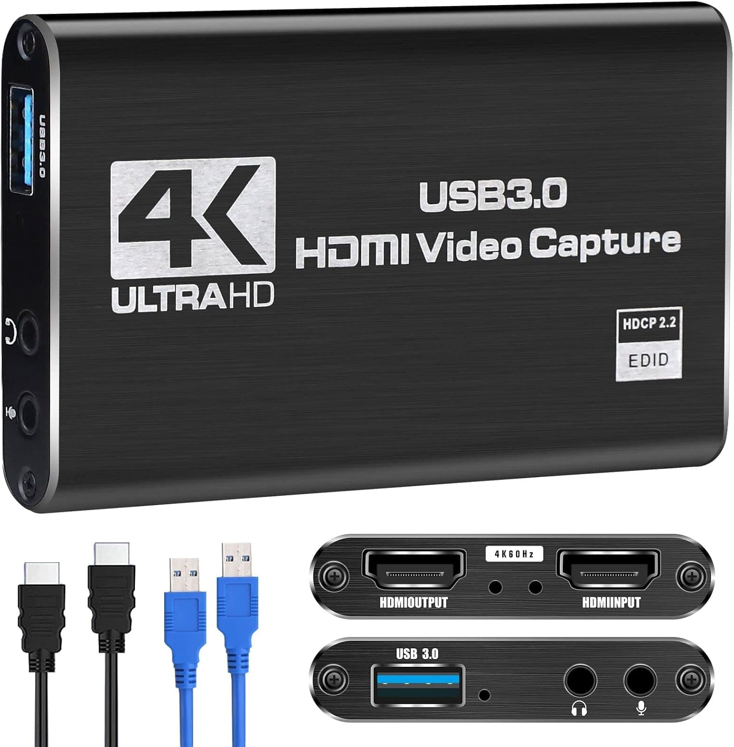HDMI to USB Game Capture Card 4K Input 1080P 60FPS Output