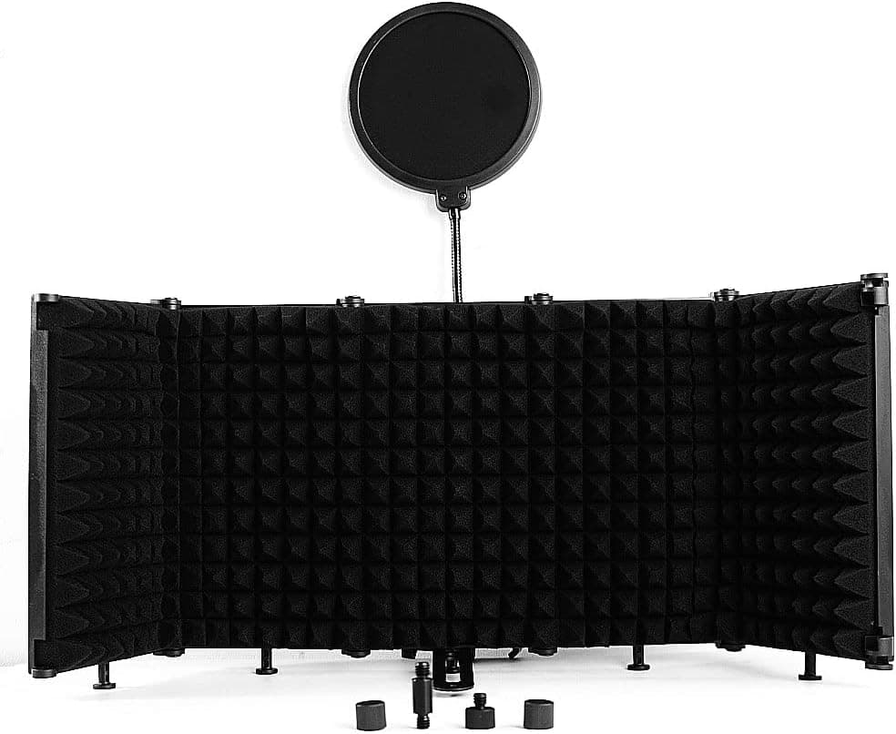 Studio Microphone Isolation Cover Sound Reflection Filter 5 Panel Foam F1P6