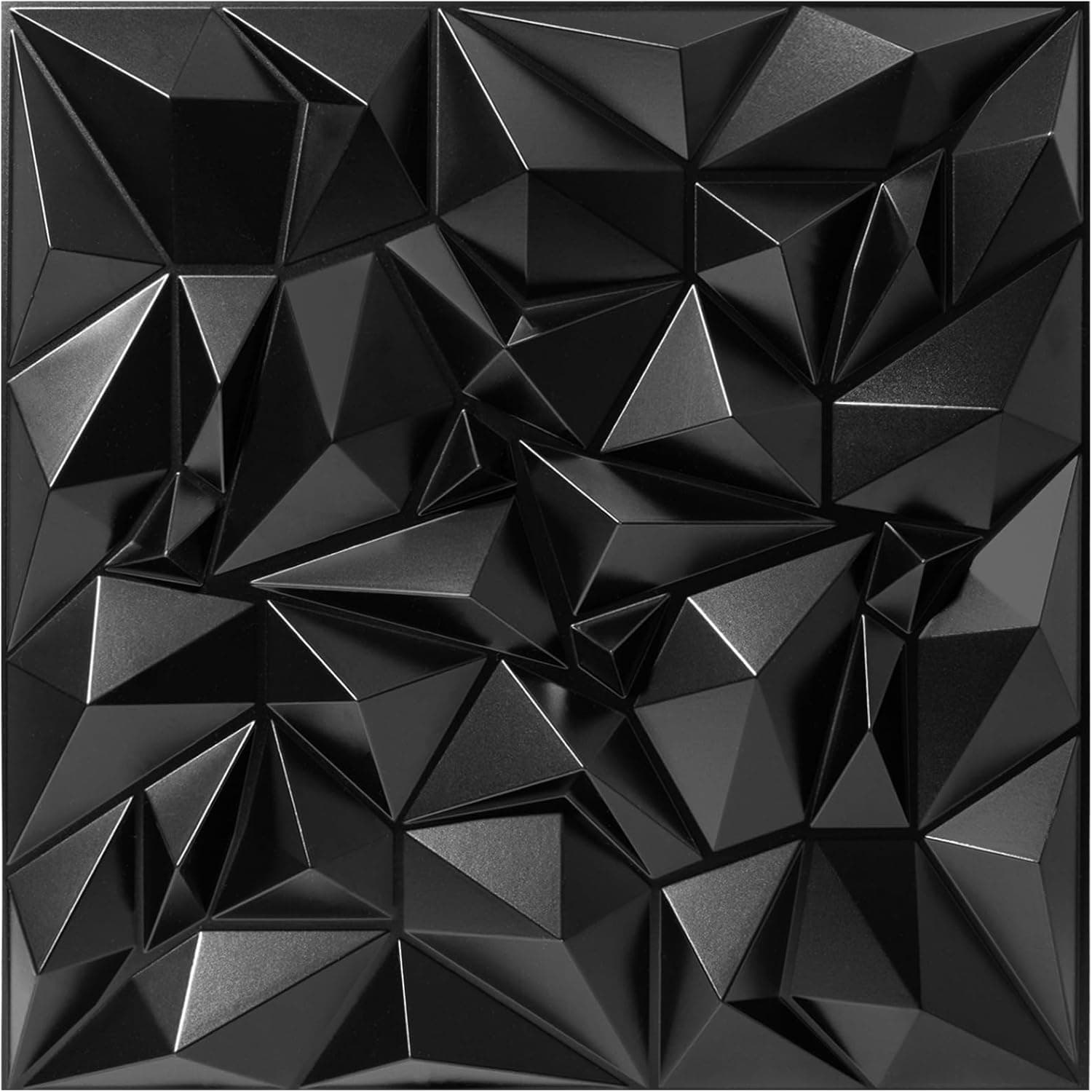 TroyStudio Acoustic Sound Diffuser Panels, 19.7 X 19.7 X 1 inches 12 Pcs Black PVC Plastic 3D Wall Panel, Recording Studio Acoustical Treatment Diffusion panel