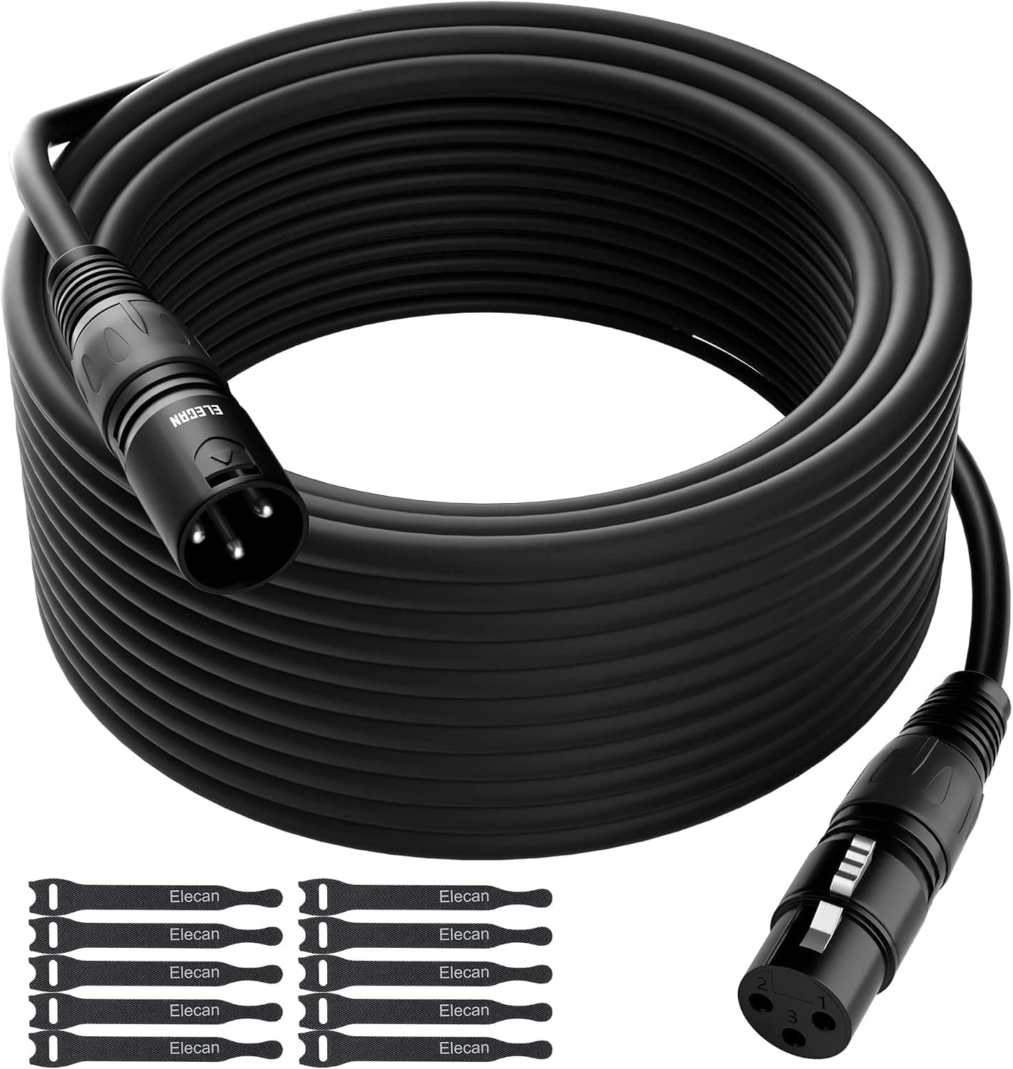 Elecan XLR Cable Microphone Cable 6 Feet Heavy Duty Balanced 3-Pin Shielded