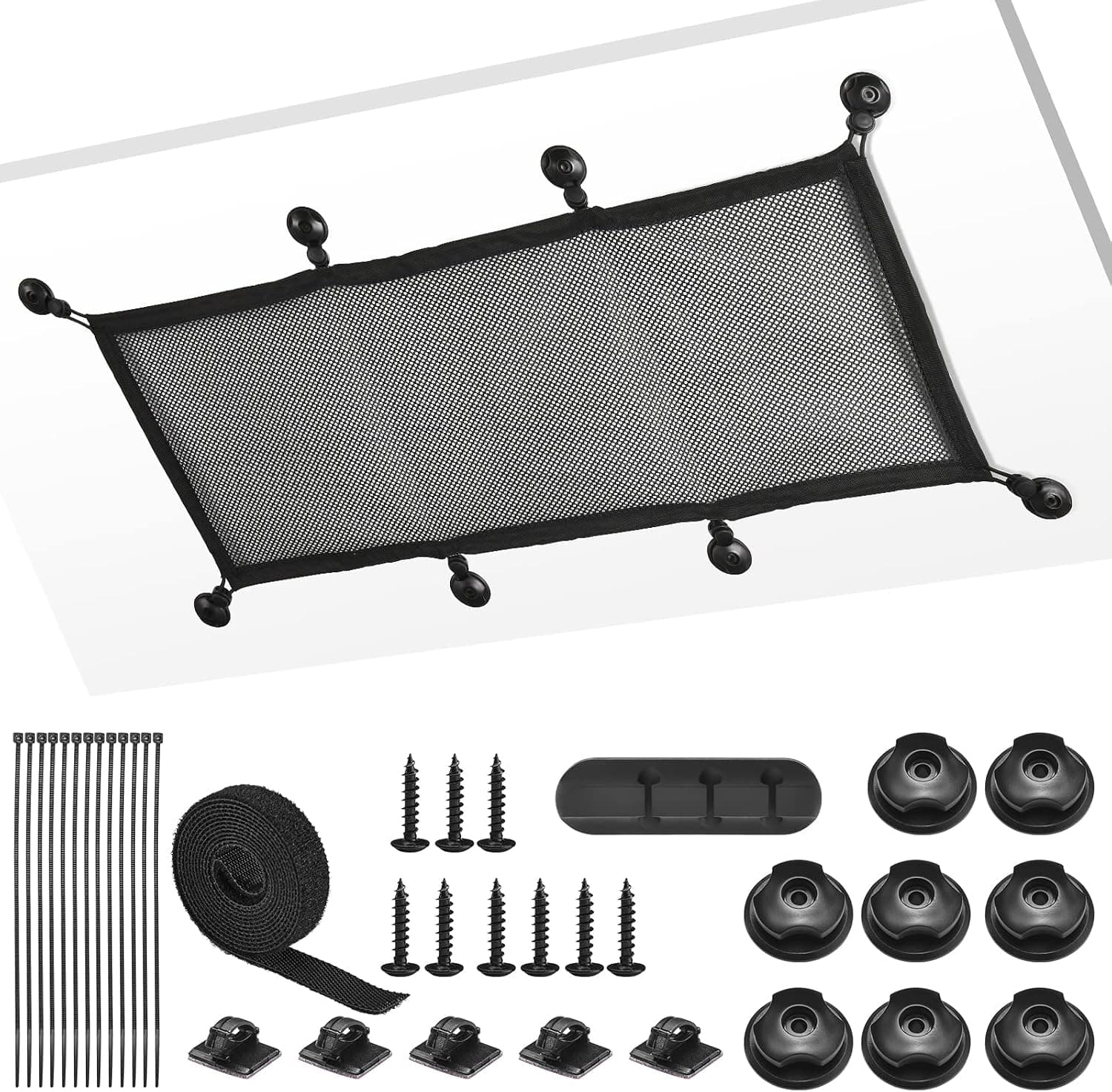 ZZM Cable Management Net Under Desk Kit Flexible Cord Organizer 26 x 10 Inches