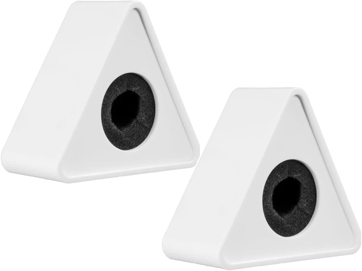 2Pcs ABS Blank Microphone Logo Flag Station Triangular Interview Mic logo Cube for News Interview KTV Microphone Accessories, White