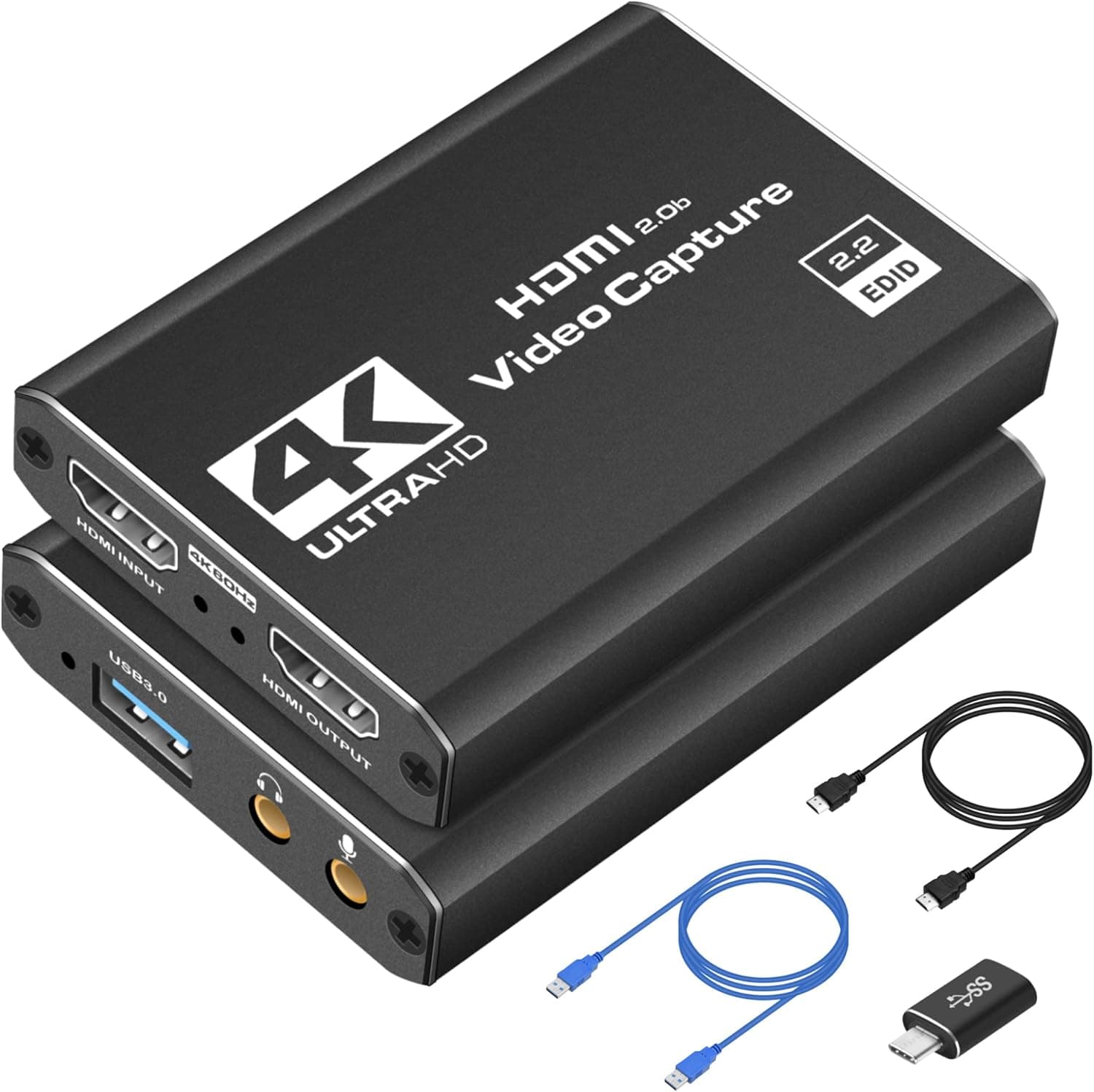 4K HDMI Capture Card USB 3.0 1080P 60FPS with HDMI Loop-Out