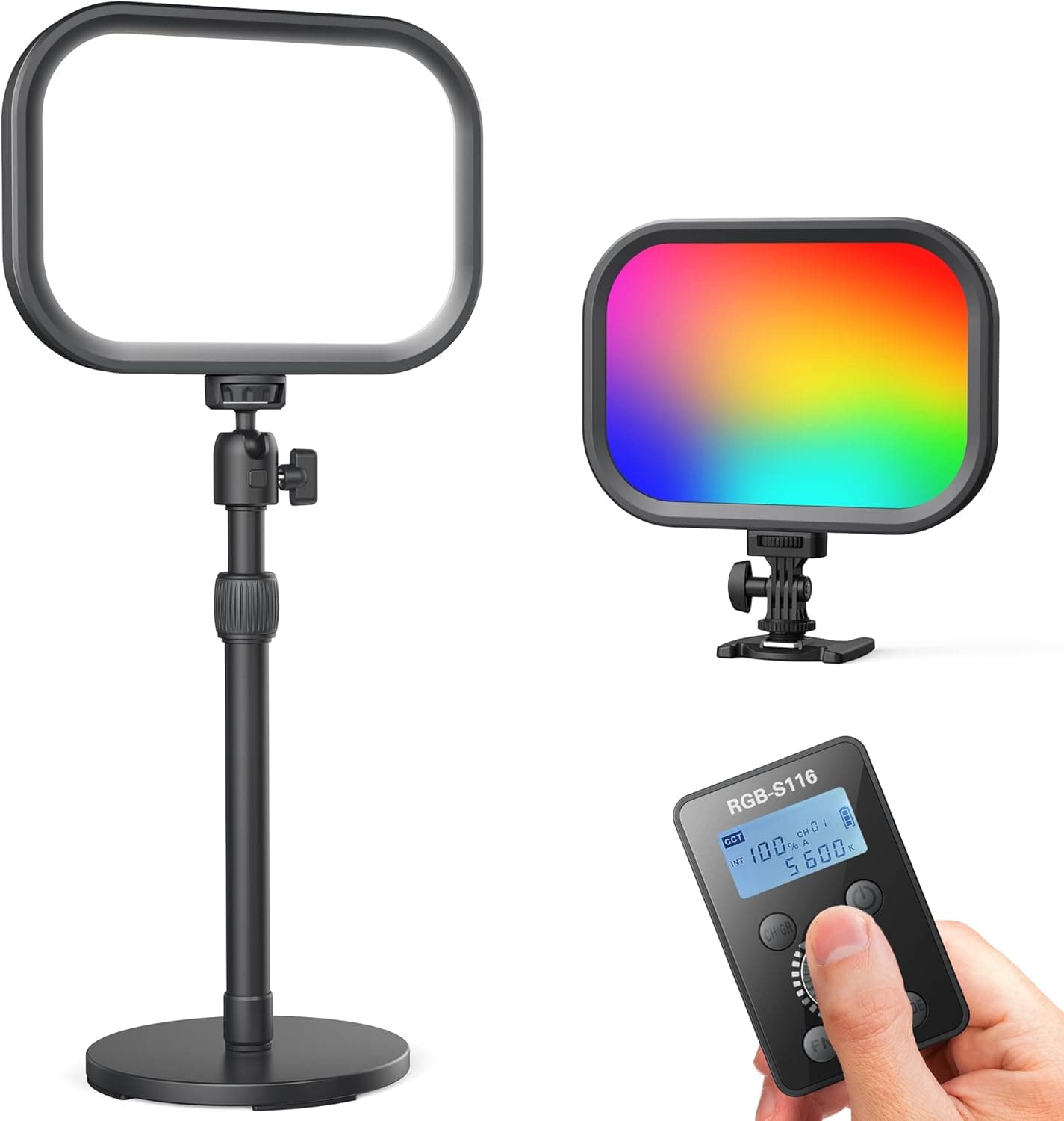 RALENO 20W RGB Key Light, Streaming Light with 2.4G Magnetic Remote and Stand, 2500-8500K