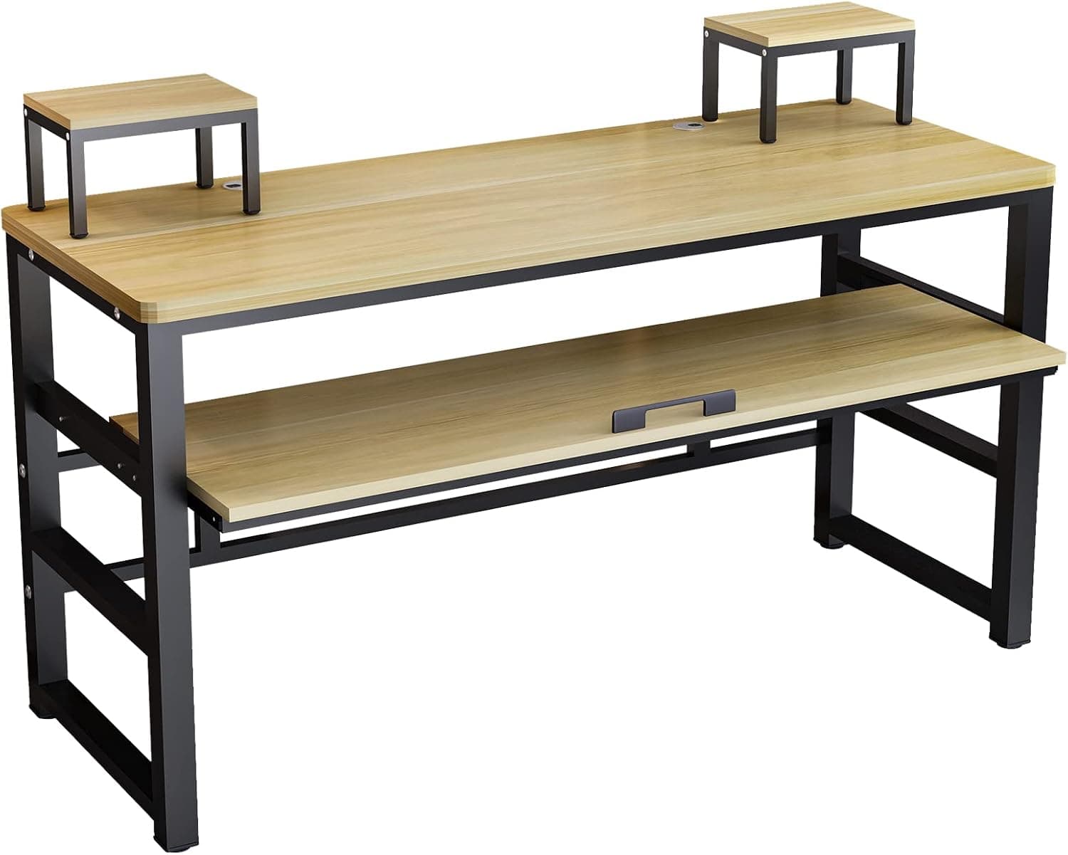 Zreephy Music Studio Recording Desk with Piano Keyboard Tray, 63 inches