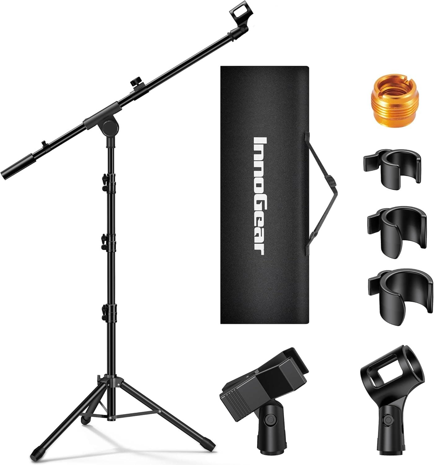 InnoGear Microphone Stand Tripod Boom Arm Floor Mic Stand Heavy Duty