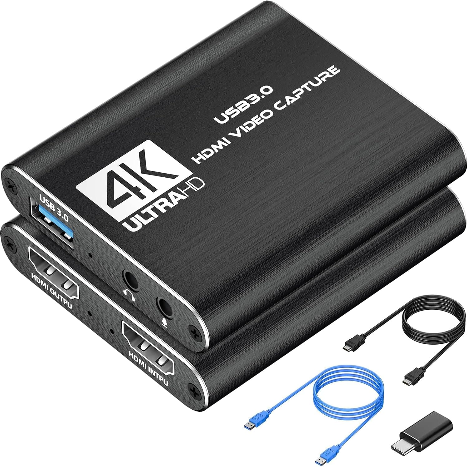4K HDMI Capture Card Full HD 1080P 60FPS USB 3.0 Cam Link (Black)