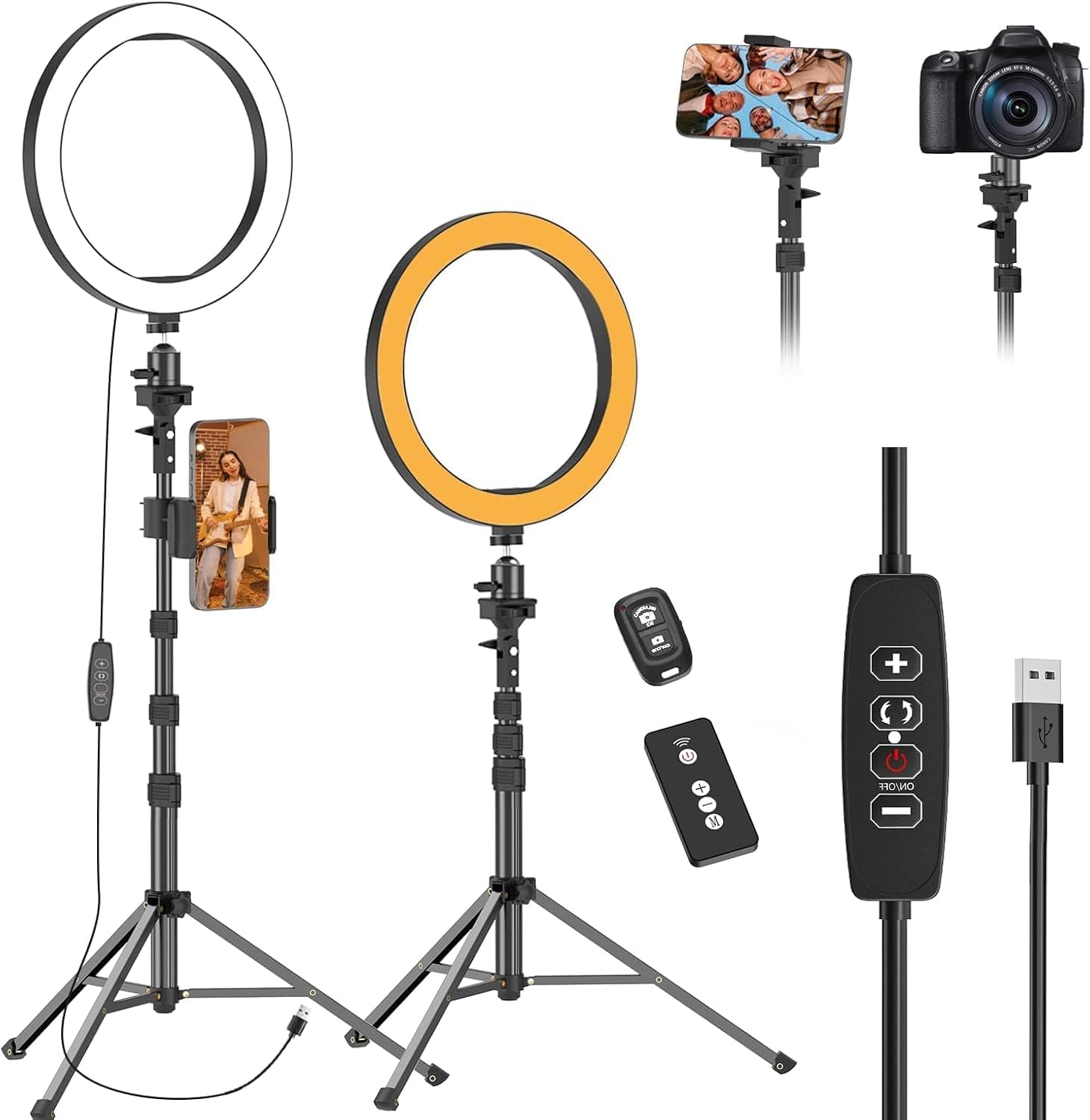 EMART 10 inch Ring Light with 55 inch Extendable Tripod Stand and Phone Holder