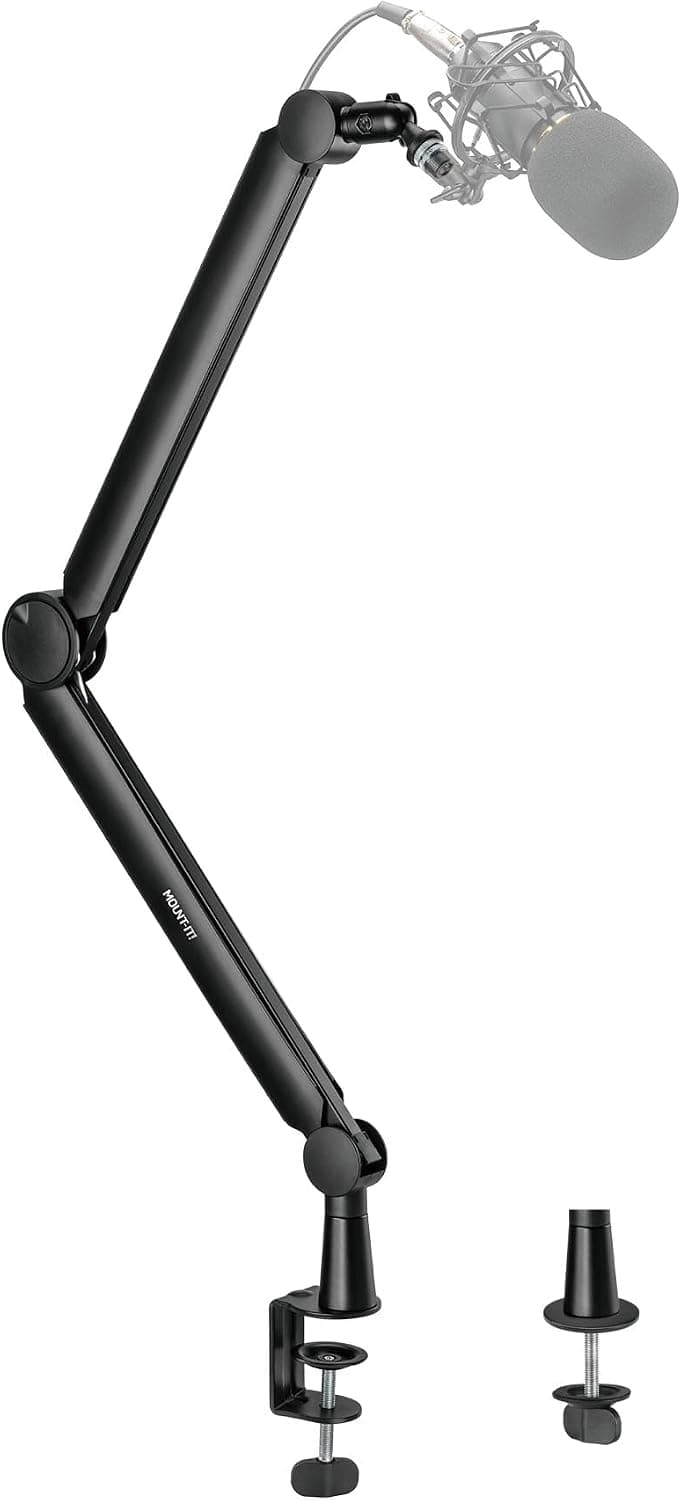 Mount-It! Mic Arm Adjustable Full Motion Microphone Boom Arm Desk Mount