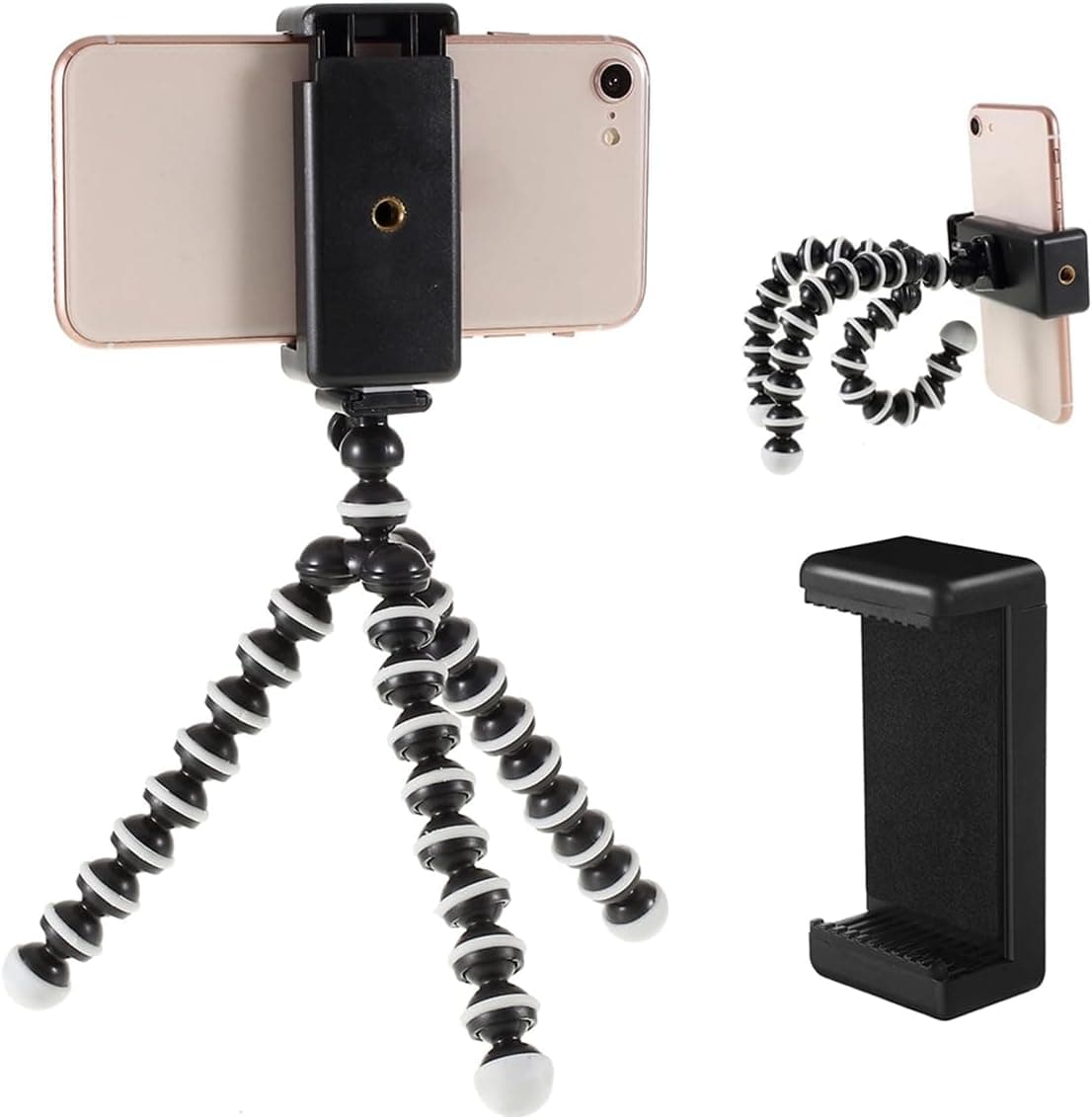 Acuvar 10" Octopus Flexible Tripod for iPhone Android and Camera with Screw Quick Release Plate