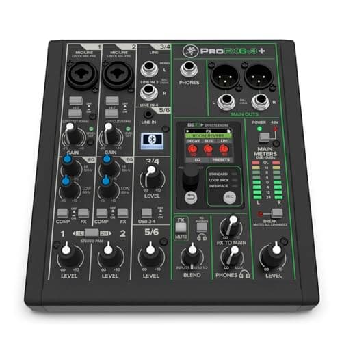 Mackie ProFX6v3+ 6-Channel Professional Analog Mixer with USB