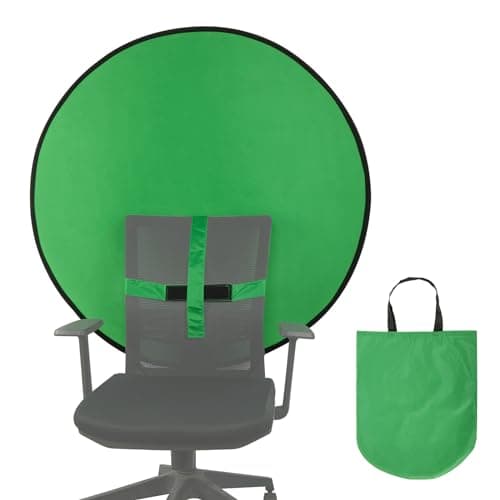 Cosmos 1 Pc Green Screen Backdrop 43 in / 110 cm Diameter Foldable Portable Photography Background Green Screen Chroma Key Backdrop for Photography Photo Video Studio, Live Streaming, Video Meeting