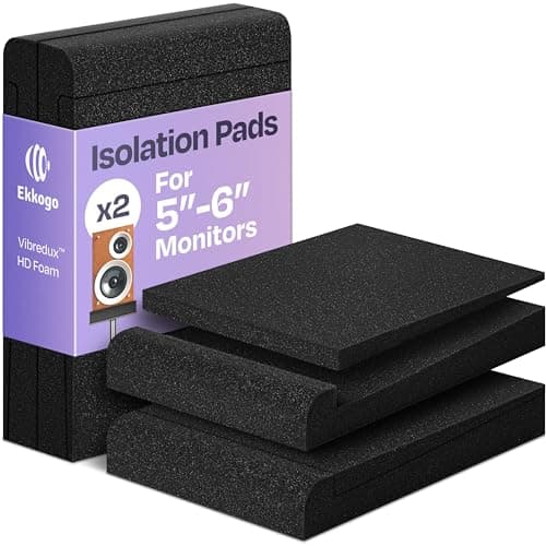 Ekkogo Studio Monitor Isolation Pads Premium Acoustic Foam Elevates Audio Ideal for 5 Inch Speakers Enhanced with Vibredux HD Foam for Superior Isolation