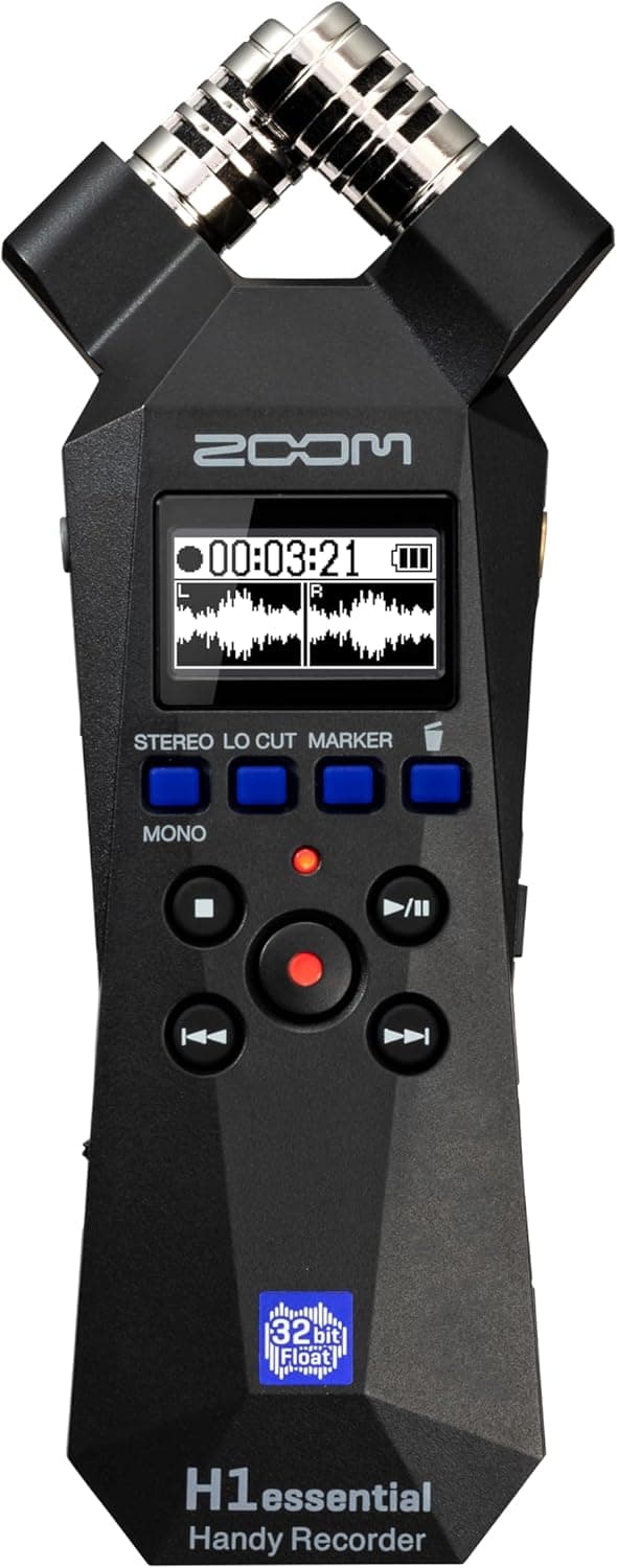 Zoom H1 Essential Recorder with 32-Bit Float and X/Y Stereo Mics