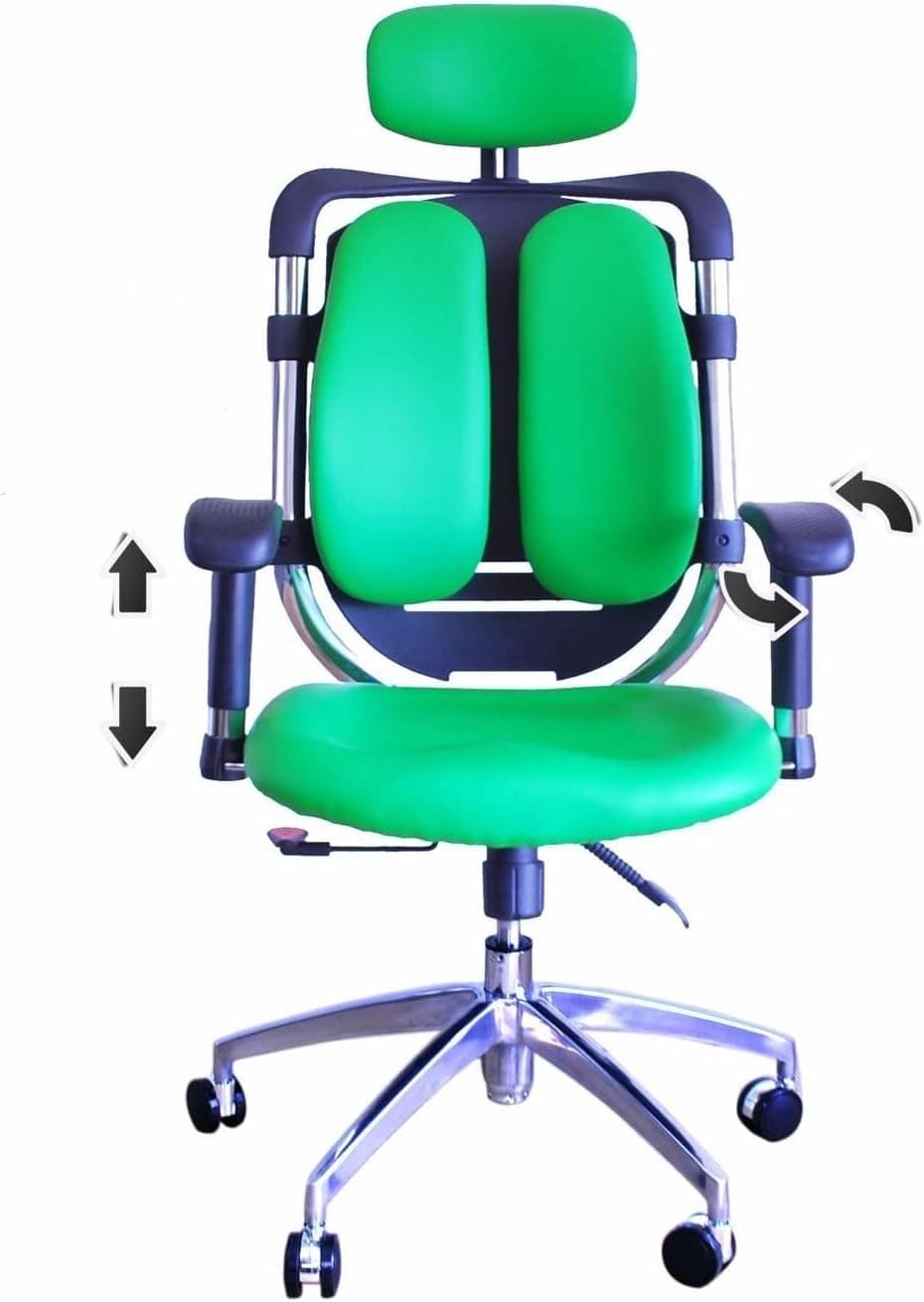 Office Chair Ergonomic Studio Chair Green with Adjustable Armrests and Headrest