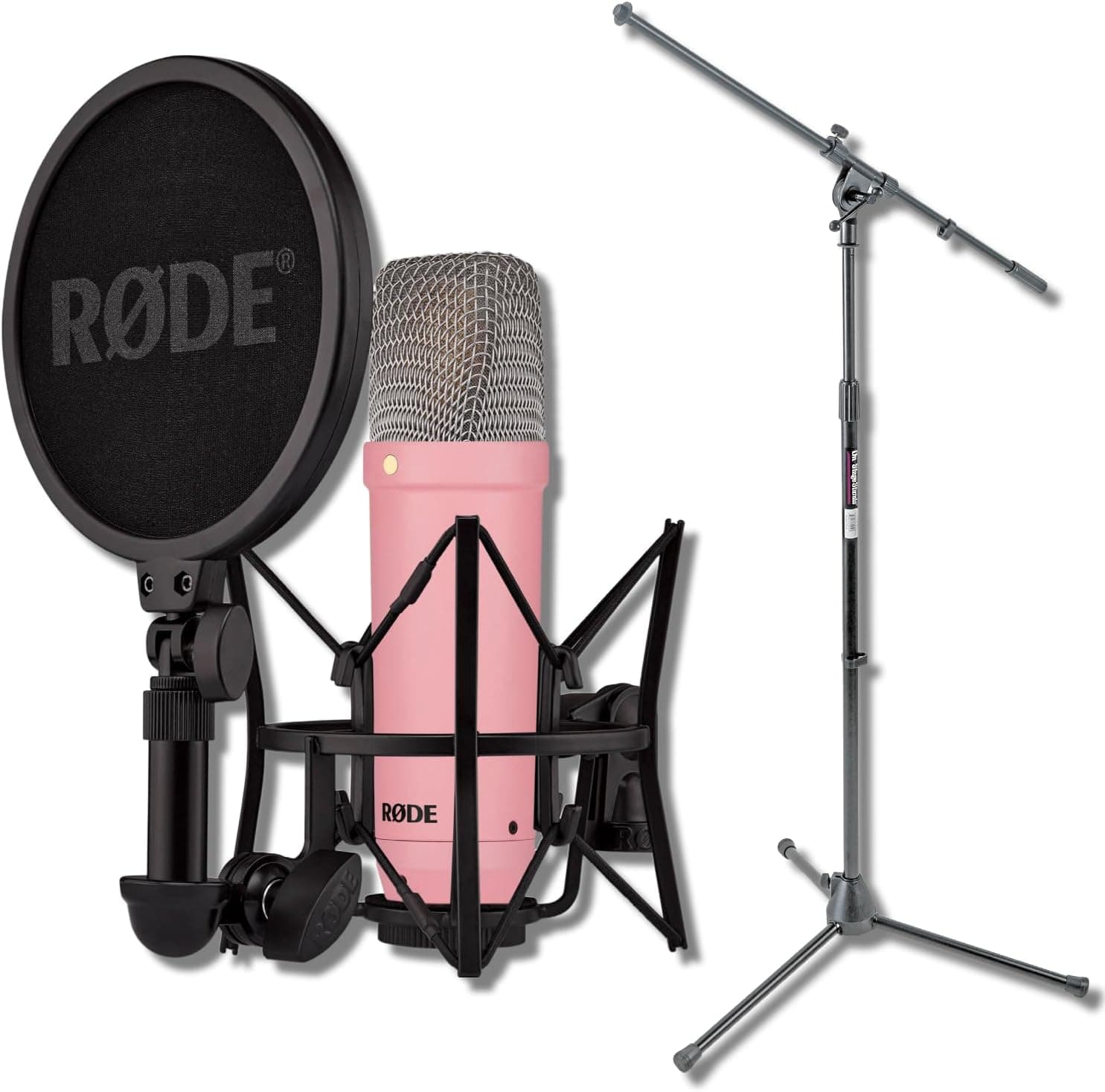 Rode NT1 Signature Series Pink Condenser Microphone with Shockmount and Pop Filter