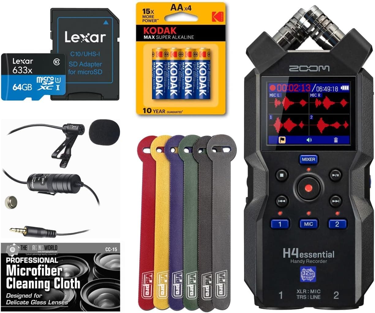 Zoom H4essential 4-Track Handy Recorder with 32-Bit Float Bundle
