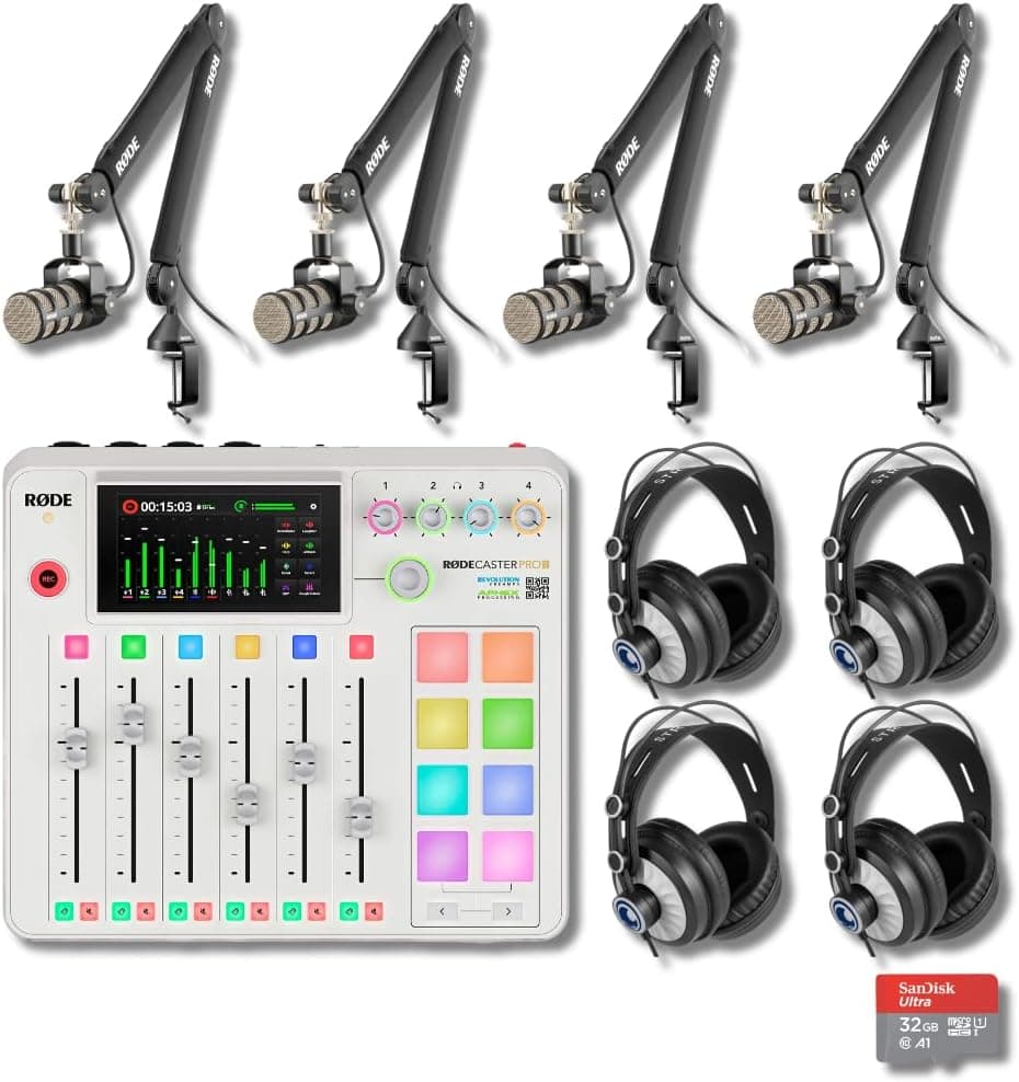 Rode RODECaster Pro 2 Complete Podcast Studio Kit, White