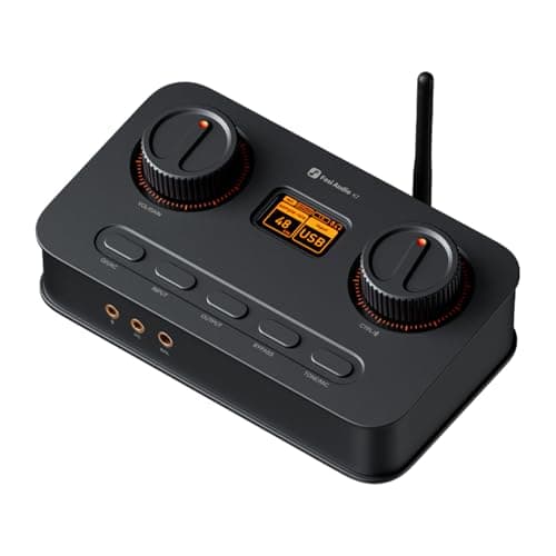 Fosi Audio K7 DAC Headphone Amp, Desktop Headphone Amplifier for Gaming | 2100mW Power, 4.4mm Balanced, AK4493S 384kHz/32bit, Mic Input/Bluetooth aptX HD LL/USB-C/Optical/Coaxial, for PC PS5 Switch