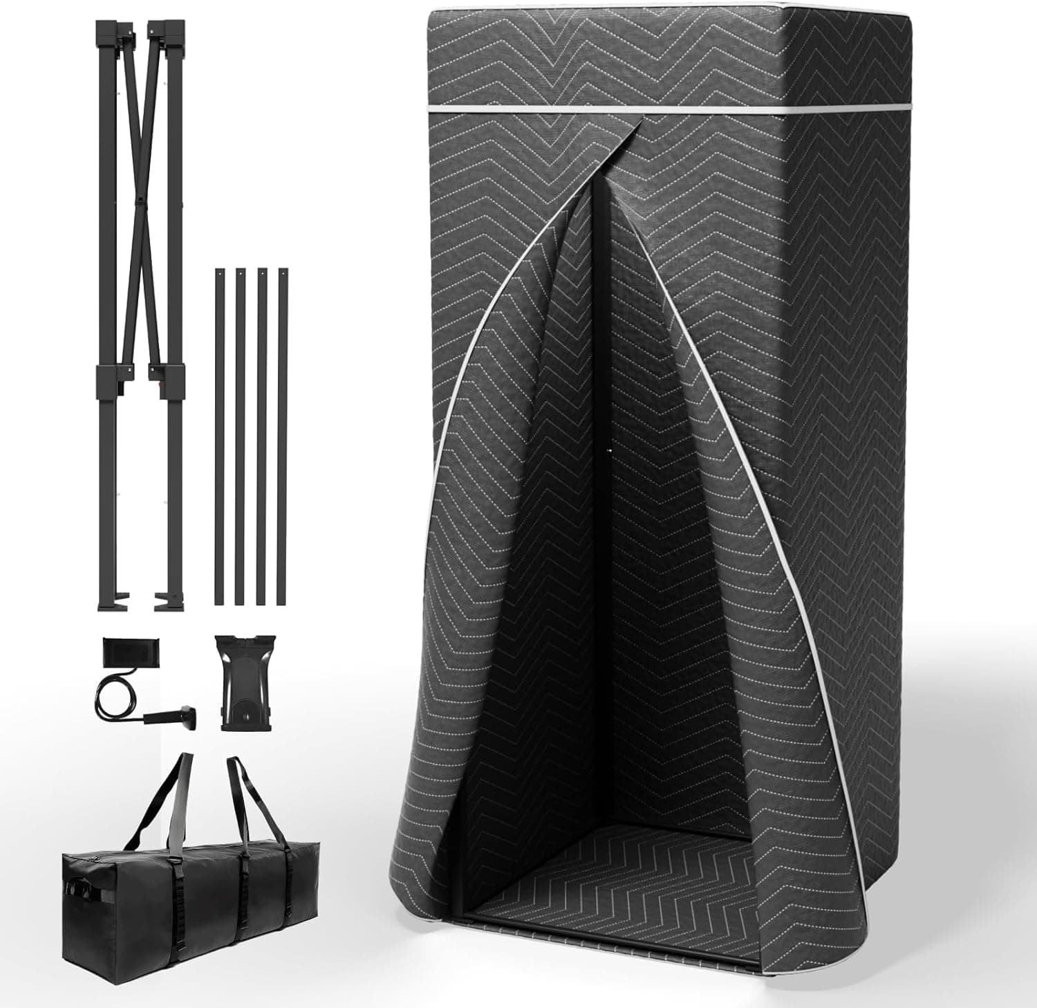 Portable Recording Booth for Home Studio, Foldable Sound Isolation Vocal Shield with Floor Stand