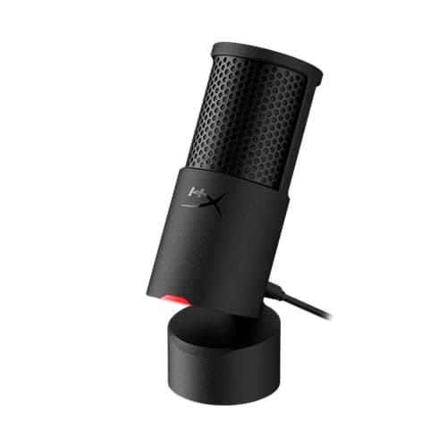 HyperX SoloCast 2 - Gaming USB Condenser Mic for PC, USB-C to USB-A, Built-in Pop Filter, Internal Shock Mount, Plug and Play, 24-bit / 96kHz, Compact Tiltable Stand - Black
