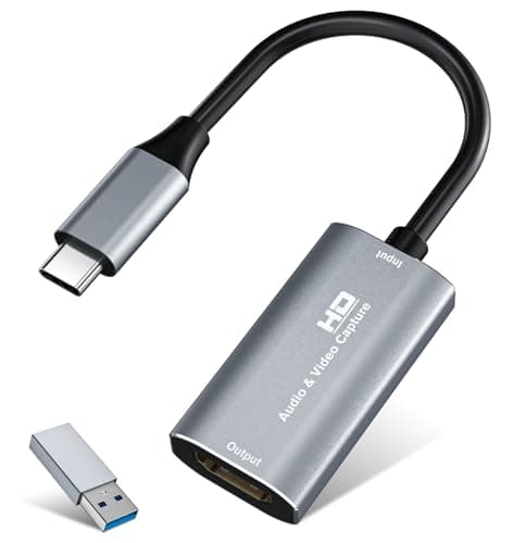 Video Capture Card, 4K USB3.0 HDMI to USB C, 1080P60FPS HDMI Capture Card for Streaming, Gaming, Video Recording Compatible with Switch, Xbox, PS4/5, OBS,iPad Mac OS Windows,Camera, Zoom(Silver)
