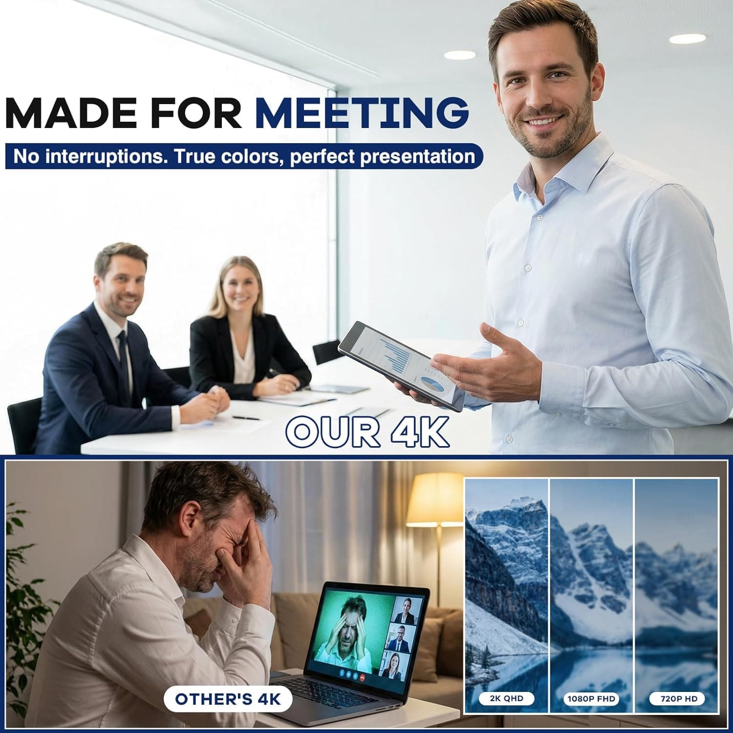 4K Webcam for PC & Mac Tiny USB Streaming Camera with PDAF Autofocus